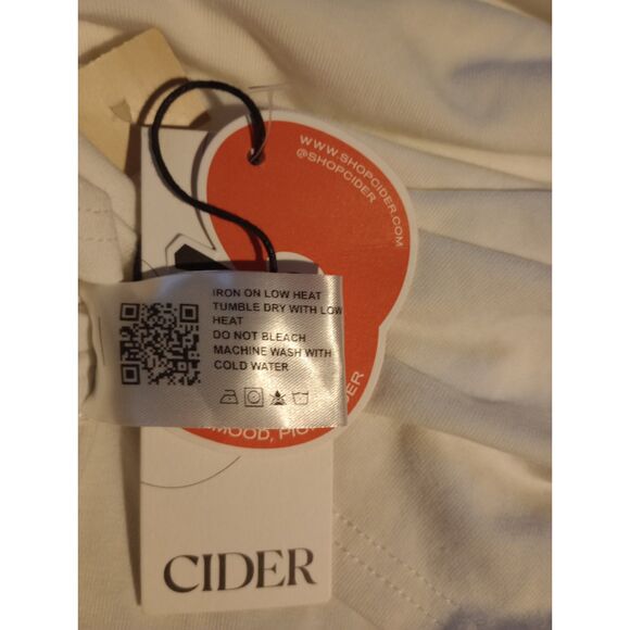 Cider Women's Size Small White Cold Shoulder/ Cinched Side Blouse - NWT - Picture 5 of 6